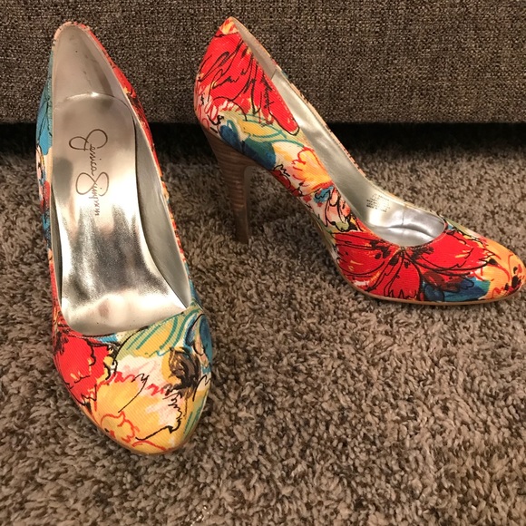 jessica simpson floral heels
